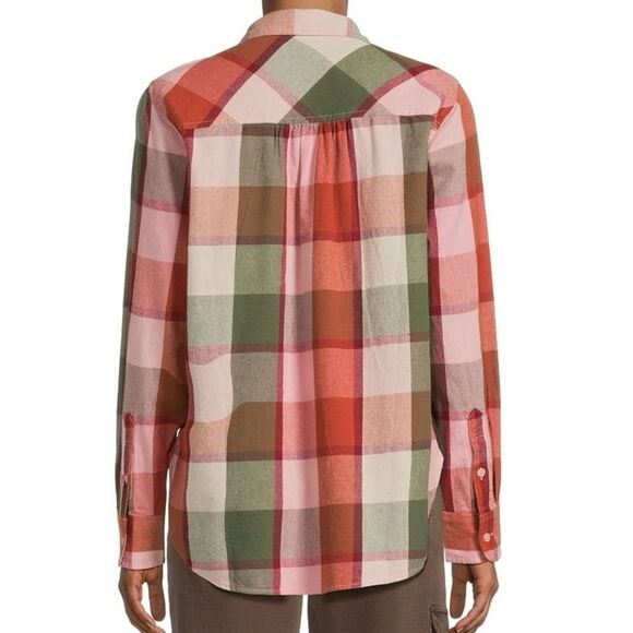 Time and Tru Women's Button Down Flannel Shirt Long Sleeve Top Size Small - Picture 3 of 7